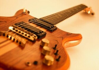 Guitar Wallpaper Electric With Wooden Body