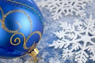 Christmas Image Blue Ornaments HD Wallpaper And