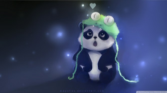 Cute Panda Painting Ultra HD Desktop Background