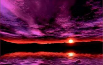 Atardecer En Rojo Y Morado Fondo De Pantalla