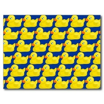 Awesome Yellow Rubber Ducky Wallpaper Design Postcard