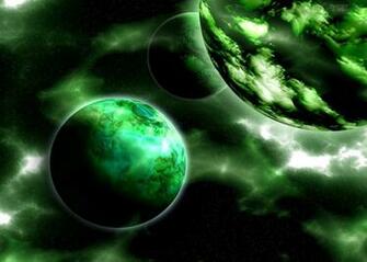 Planet Green Space Wallpaper