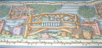 Wallpaper Border 60ft Primitive Country Porch Rustic Log Cabin Branch