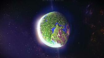 Planet Minecraft Space Stars Glowing Dark Digital Art 3d
