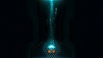 Hexagonal Orb Emitting Light Wallpaper