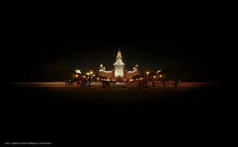 Wallpaper Moscow Msu Night Lights Desktop