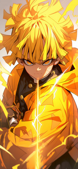 Zenitsu Agatsuma Electrifying Wallpaper Anime