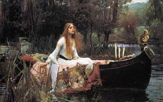 The Lady Of Shallot Painting Wallpaper Art Print Poster Waterhouse