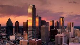 Dallas Texas Skyscrapers Sunset Wallpaper Background Full HD 1080p