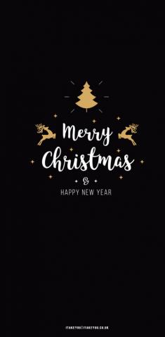 Festive Aesthetic Wallpaper For Phone Black And Gold Christmas