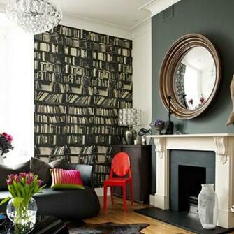 Bookshelf Wallpaper Designs Housetohome Co Uk