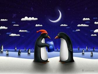 Christmas Animals Wallpaper Penguins