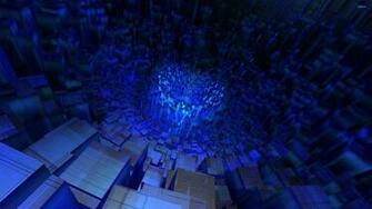 Blue Light Pilons Wallpaper Digital Art