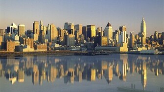 Buildings City New York Reflected Picture Nr