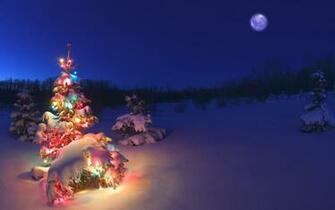 Computer S Desktop With Christmas Lights Snow Wallpaper