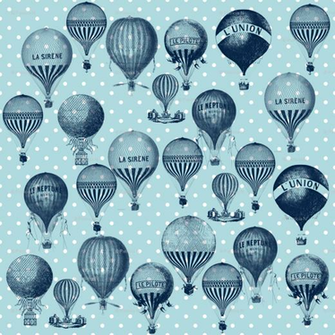Vintage Hot Air Balloon Background Blue Balloons