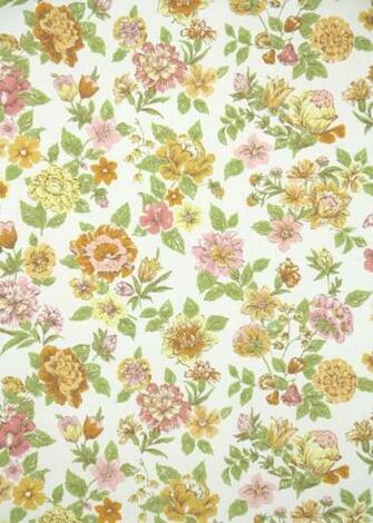 S Vintage Wallpaper Pink And Yellow Floral