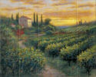 Tuscan Tuscany Scenes Kitchen Backsplash Tile Murals Accent Tiles