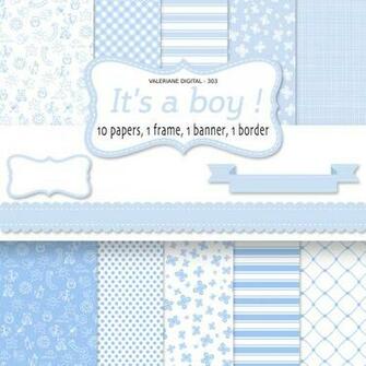 Baby Boy Shower Background Digital Paper