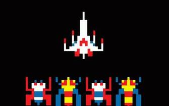 Retro Galaga Wallpaper Stock Photos