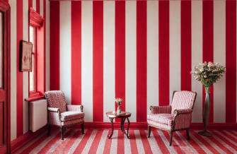 Red And White Striped Wallpaper