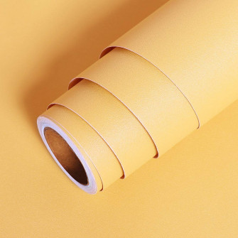 Lacheery Solid Textured Wallpaper Stick And Peel Yellow Contact