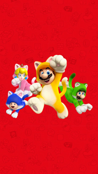 Super Mario 3d World Cat Suits Version Wallpaper With