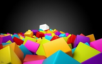 3d Colorful Squares Wallpaper HD
