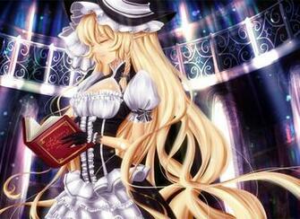 Hair Book Gloves Hat Kirisame Marisa Long Touhou Untsue Wallpaper
