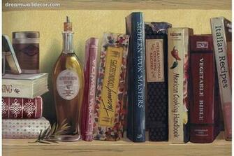 Yellow Background Shelfed Olive Oil Wallpaper Border