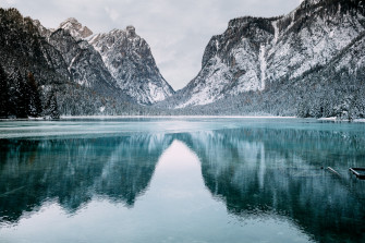 River Image Landscape Rock Frozen