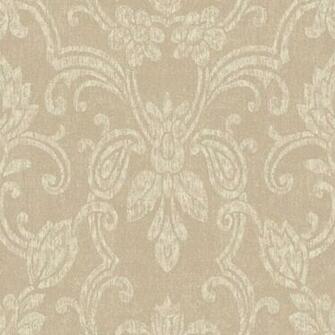 Beige Romantic Damask Wallpaper Wall Sticker Outlet