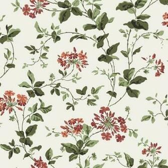 Green And Coral Floral Wallpaper Plumbago