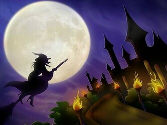 Scary Halloween HD Wallpaper Pumpkins Witches Spider Web