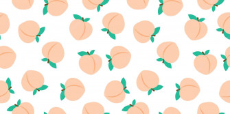 Cute Peach Pattern Whie Wallpaper