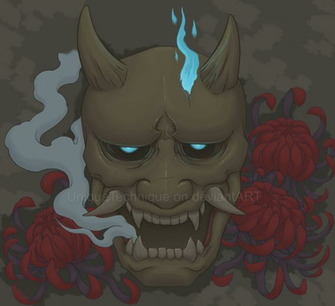 Japanese Demon Mask Wallpaper Possessed Hannya By