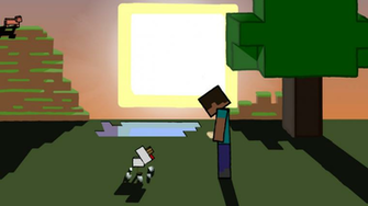 Minecraft Chicken Wallpaper Steve And A