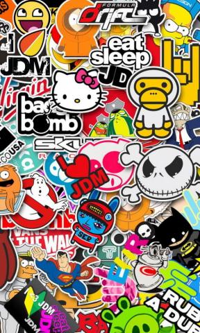 iPhone Sticker Bomb Wallpaper HD