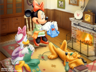 Daisy Wallpaper Postcard Minnie Mouse And