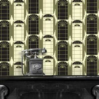 Deco Wallpaper Heavenly Cocktail Art Stripe Design