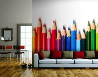 Pencil Wallpaper Feature Wall