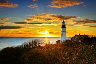Portland Head Skies Houses Wallpaper Desktop