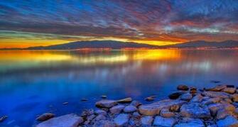 Great Salt Lake At Dusk City Utah U S