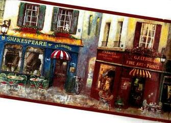 French Cafe Paris Street Wallpaper Border Aw77390b
