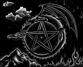 Cool Wiccan Pentagram Wallpaper Dragon By Batdans