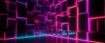 Neon Wallpaper 4k Cubes Modern Glowing 5k