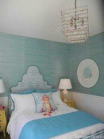 Turquoise Grasscloth Wallpaper