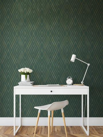 Green Gold Peel And Stick Wallpaper Self Adhesive Geometric