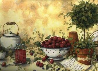 Ivy Topiary Fruit Teapot Wallpaper Wall Border New