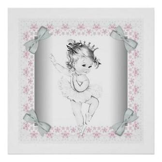 Adorable Pink Vintage Ballerina Baby Girl